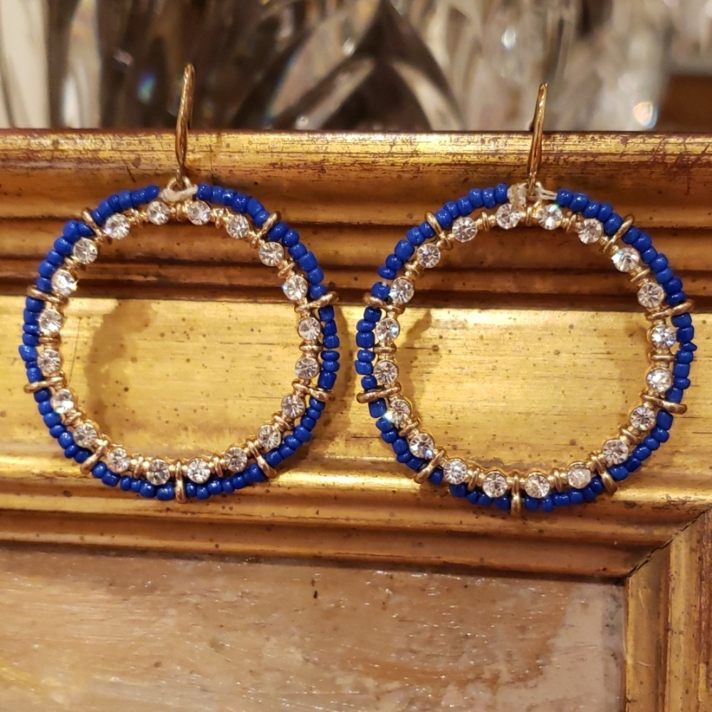 Amrita Singh Crystal Bead Hoops -  NWT